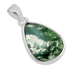 9.68cts natural green moss agate pear 925 sterling silver pendant jewelry y79462