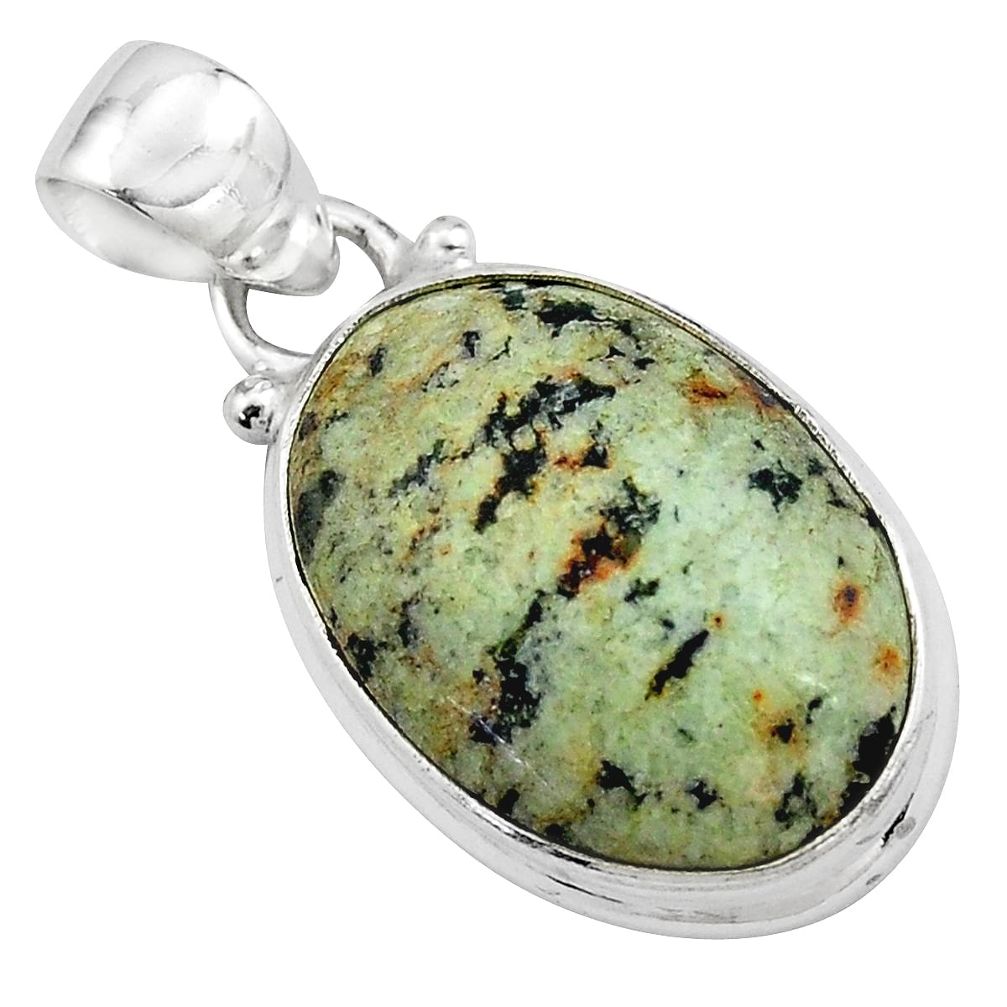  green norwegian turquoise 925 sterling silver pendant p85177