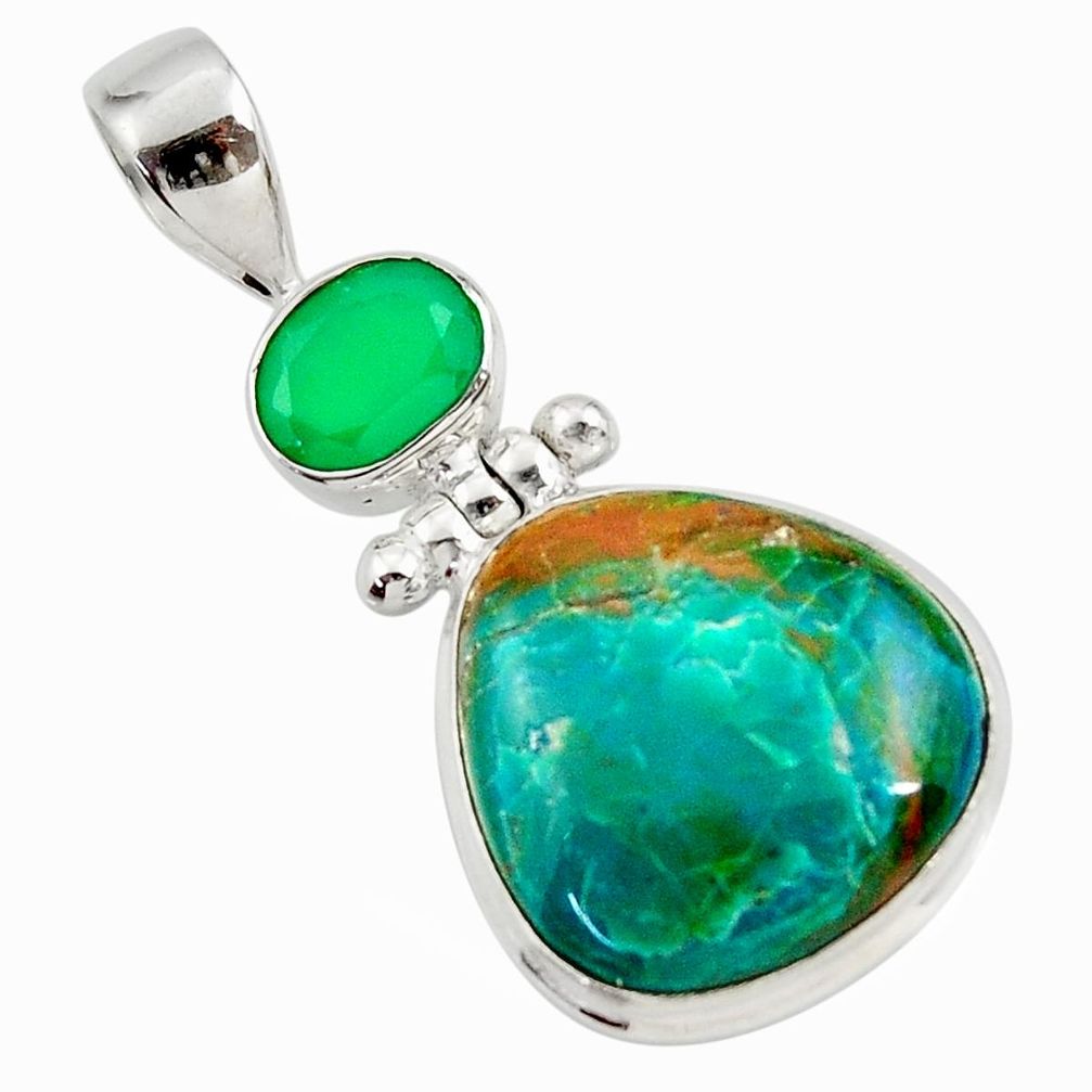  green opaline chalcedony 925 sterling silver pendant d45431