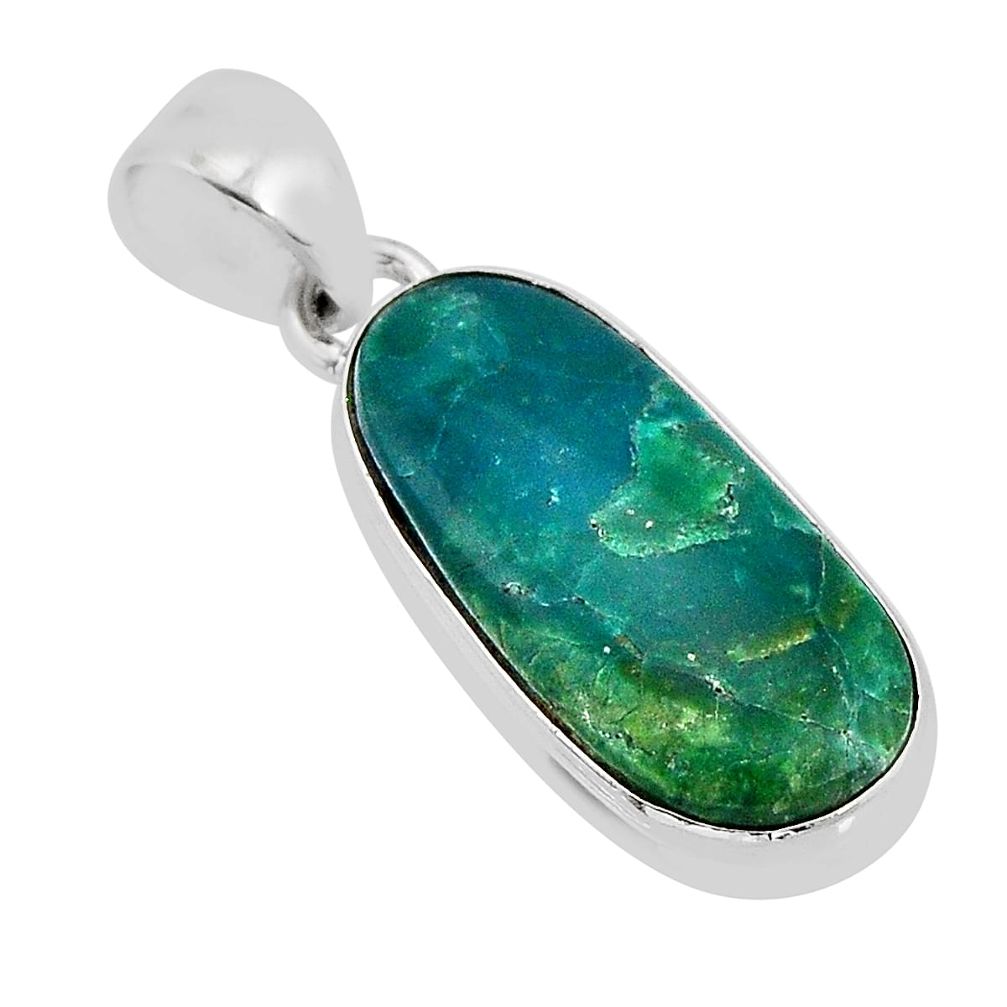8.51cts natural green opaline fancy 925 sterling silver pendant jewelry y71295