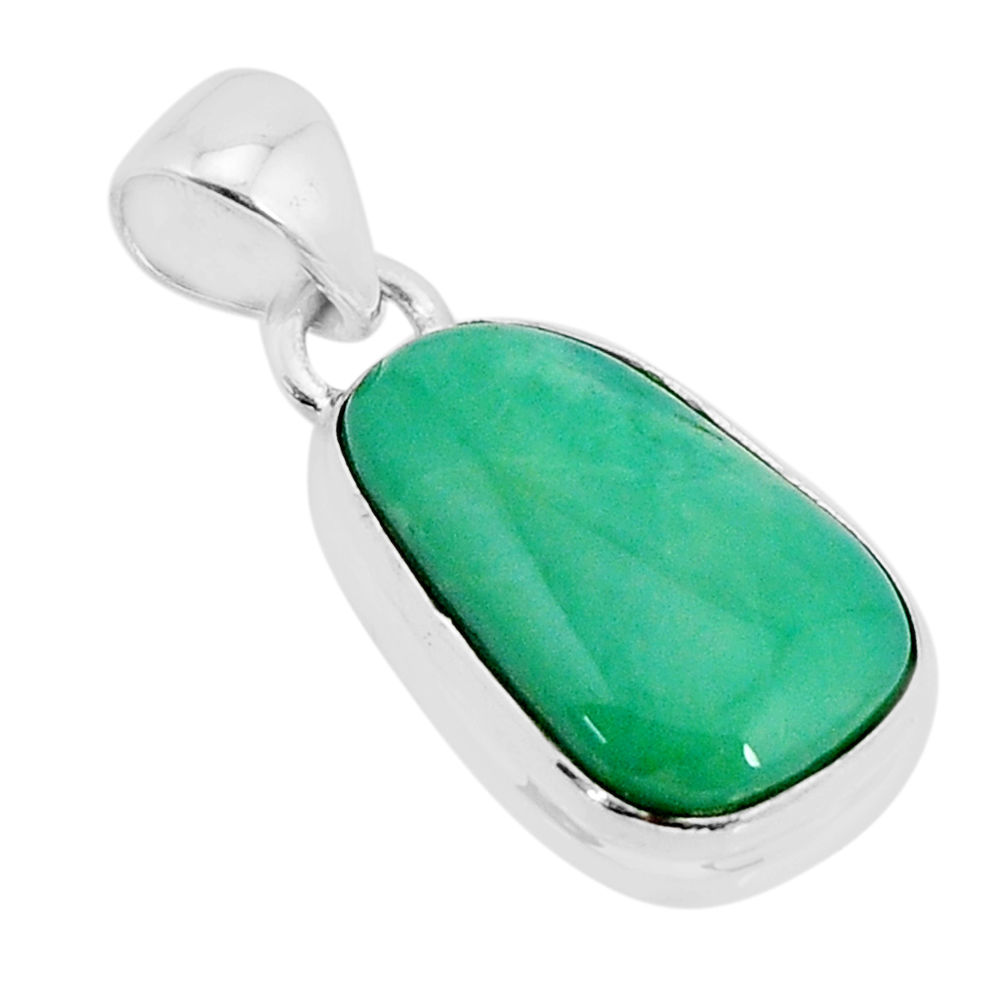 6.39cts natural green opaline fancy 925 sterling silver pendant jewelry y71347