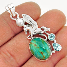 10.67cts natural green opaline topaz pearl sterling silver pendant jewelry y2739
