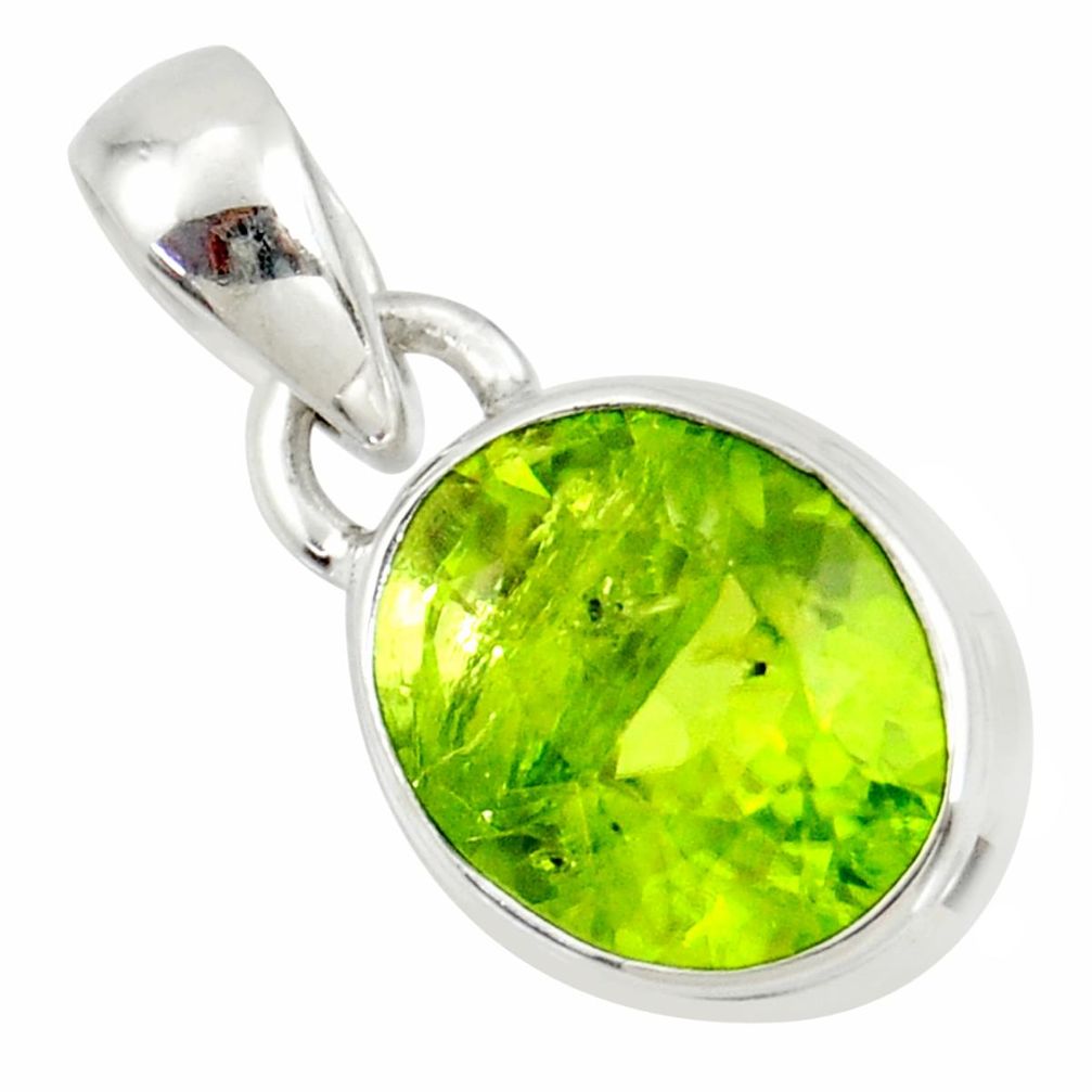 3.93cts natural green peridot 925 sterling silver pendant jewelry r36462