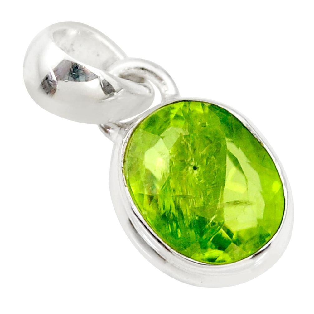 3.76cts natural green peridot 925 sterling silver pendant jewelry r36469