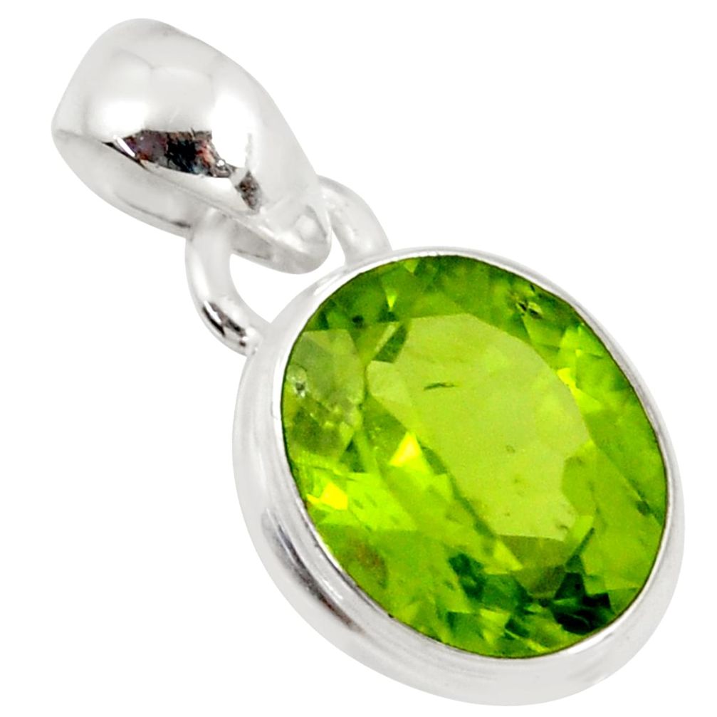 3.96cts natural green peridot 925 sterling silver pendant jewelry r36471