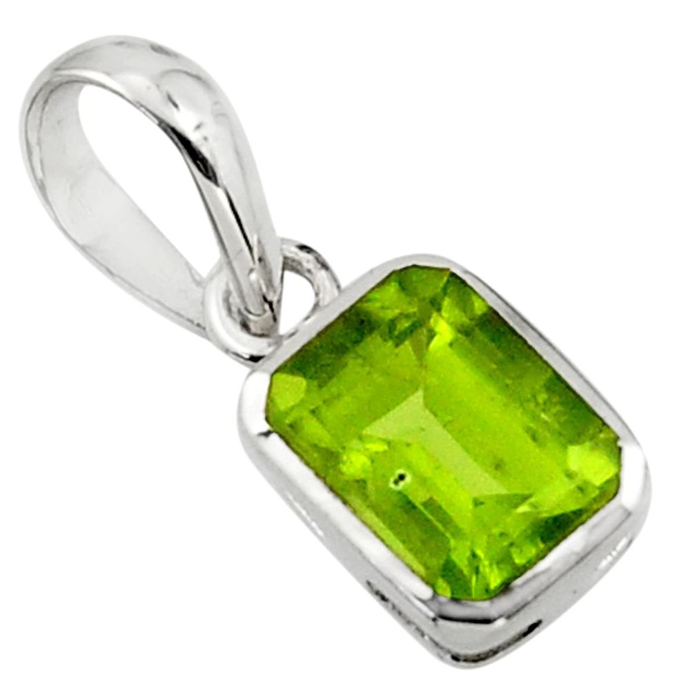 1.71cts natural green peridot 925 sterling silver pendant jewelry r43491