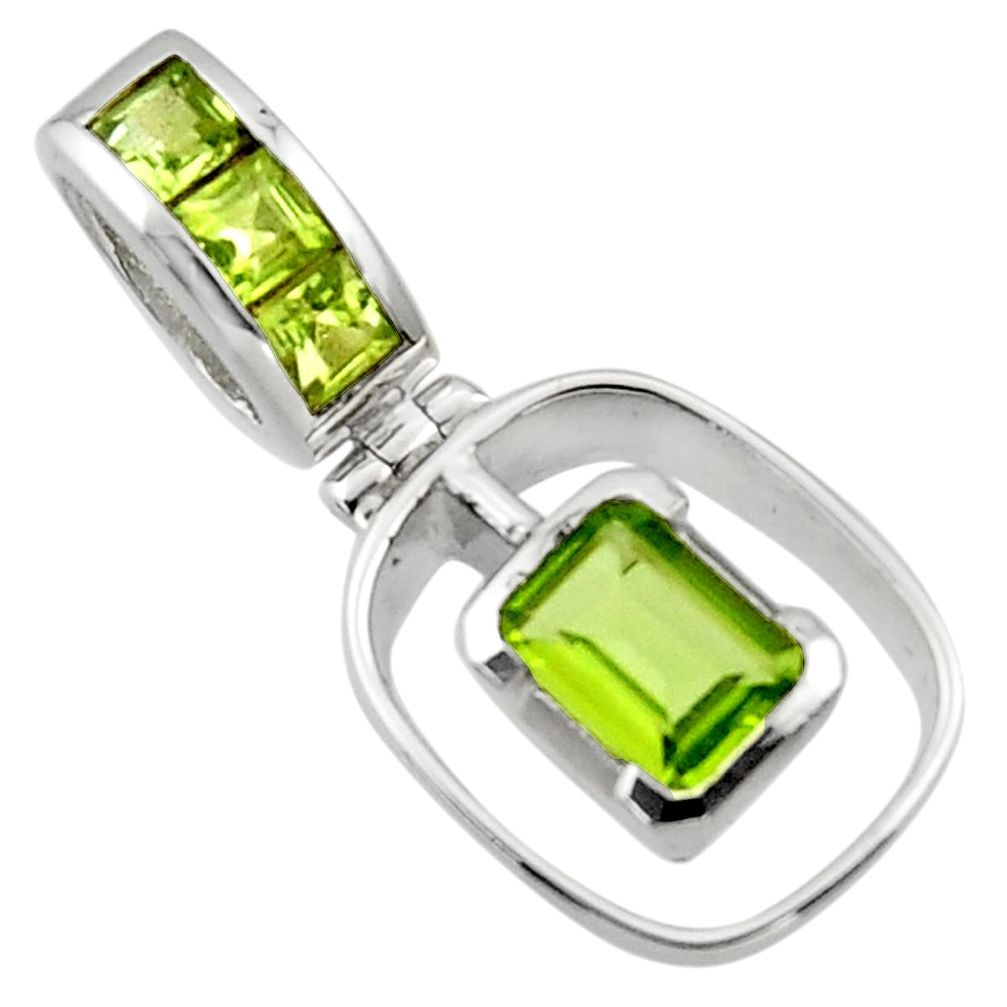 2.44cts natural green peridot 925 sterling silver pendant jewelry r45472