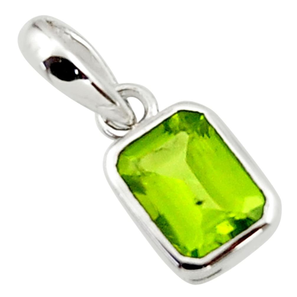 2.02cts natural green peridot 925 sterling silver pendant jewelry r45673