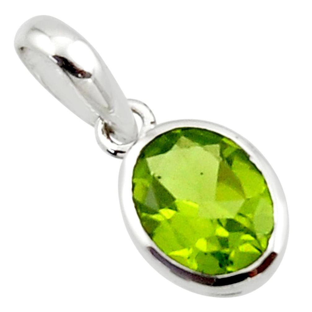 2.79cts natural green peridot 925 sterling silver pendant jewelry r45676