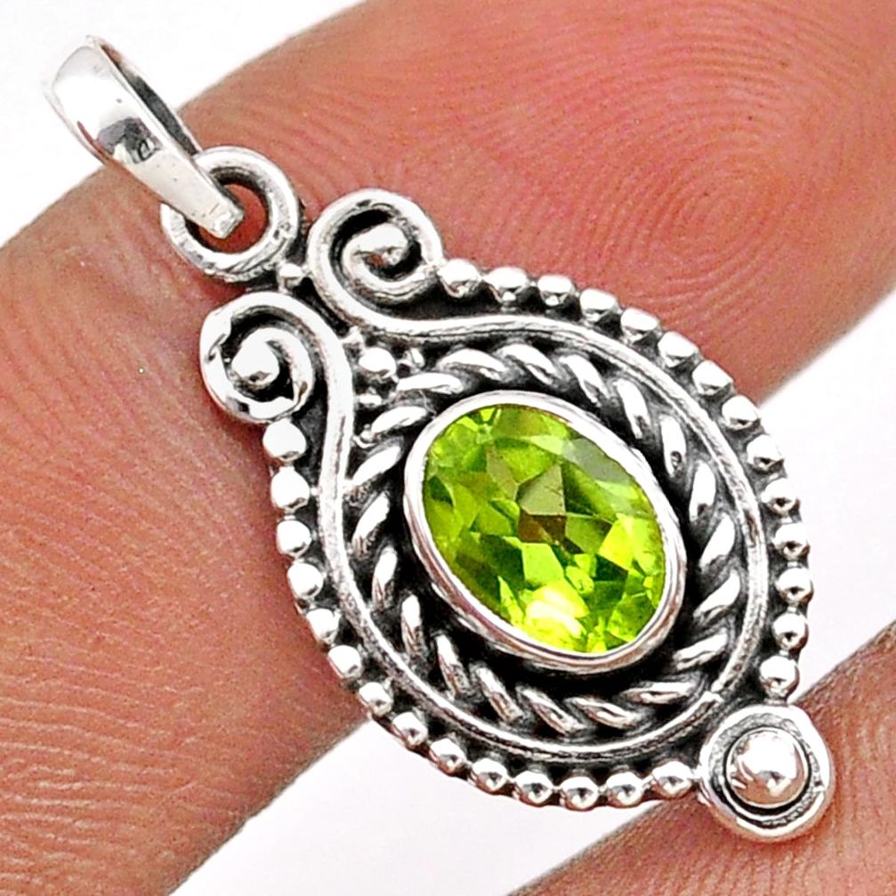 2.17cts natural green peridot 925 sterling silver pendant jewelry t86241