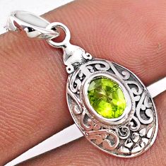 1.46cts natural green peridot 925 sterling silver pendant jewelry t86921