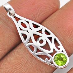 0.81cts natural green peridot round 925 sterling silver pendant jewelry t86283