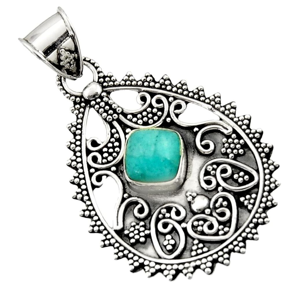 green peruvian amazonite 925 sterling silver pendant d45074