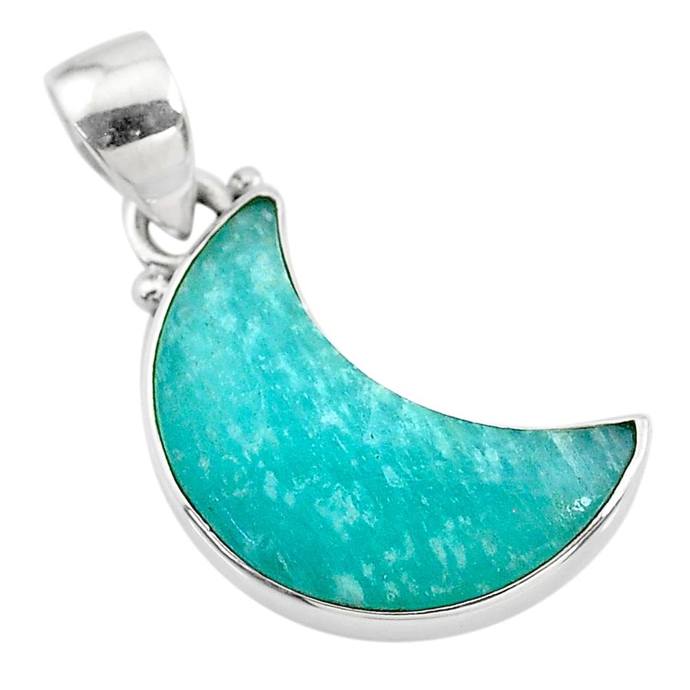 9.57cts natural moon peruvian amazonite 925 sterling silver pendant t21867