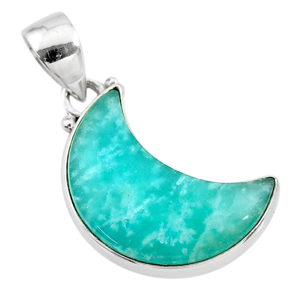 9.20cts natural moon peruvian amazonite 925 sterling silver pendant t21878