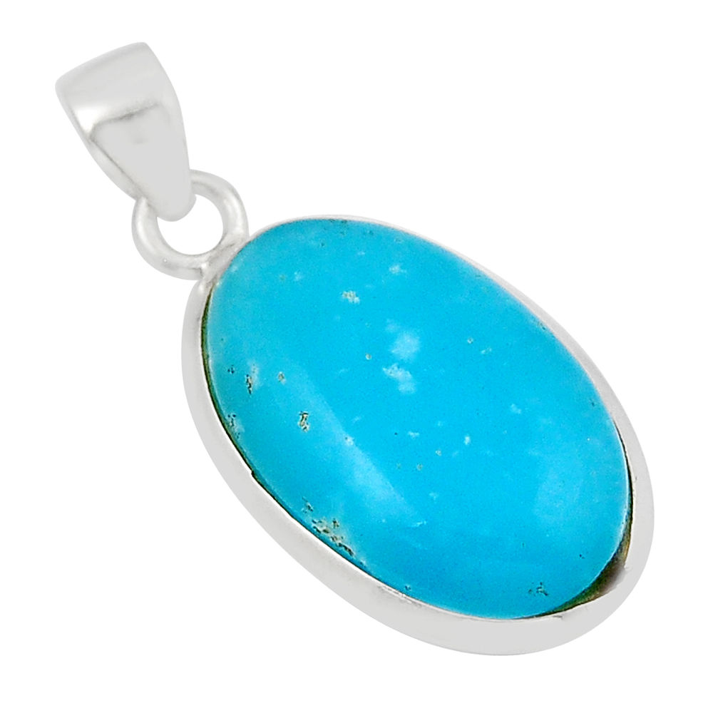 16.85cts natural green peruvian amazonite 925 sterling silver pendant y46201