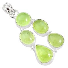 Clearance Sale- 18.22cts natural green prehnite 925 sterling silver pendant jewelry p34029