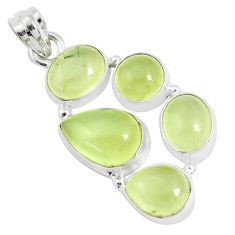 Clearance Sale- 19.40cts natural green prehnite 925 sterling silver pendant jewelry p34031