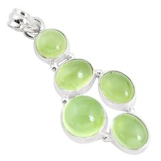 Clearance Sale- 19.87cts natural green prehnite 925 sterling silver pendant jewelry p34033