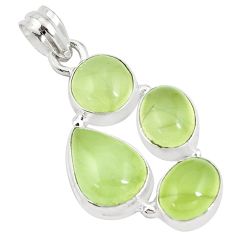 Clearance Sale- 19.27cts natural green prehnite 925 sterling silver pendant jewelry p9363