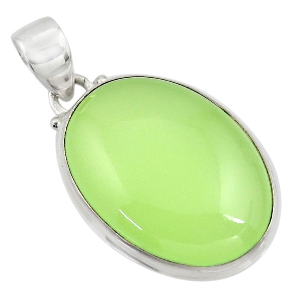 20.10cts natural green prehnite 925 sterling silver pendant jewelry r45902