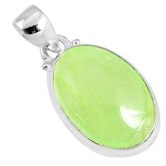 15.65cts natural green prehnite 925 sterling silver pendant jewelry r70383