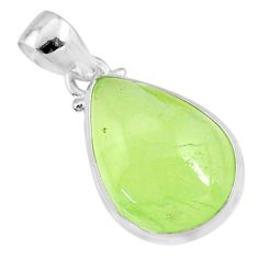 15.60cts natural green prehnite 925 sterling silver pendant jewelry r70388