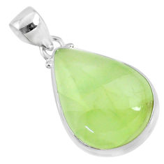 20.07cts natural green prehnite 925 sterling silver pendant jewelry r70394
