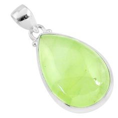 23.92cts natural green prehnite 925 sterling silver pendant jewelry r70403