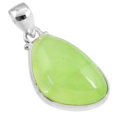 21.72cts natural green prehnite 925 sterling silver pendant jewelry r70411
