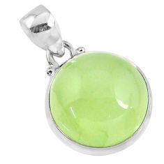 18.57cts natural green prehnite 925 sterling silver pendant jewelry r70413