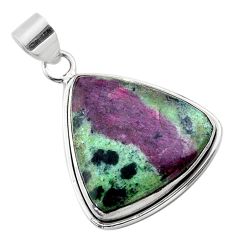 19.72cts natural green ruby zoisite 925 sterling silver pendant jewelry t44747