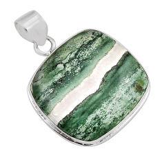 33.24cts natural green seraphinite (russian) 925 sterling silver pendant y54593