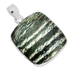 15.50cts natural green seraphinite (russian) 925 sterling silver pendant y77301