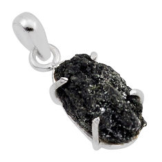 6.50cts natural green seraphinite in quartz oval sterling silver pendant n19812