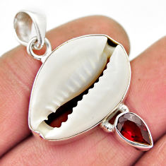 9.56cts natural green shell druzy red garnet 925 sterling silver pendant n25441