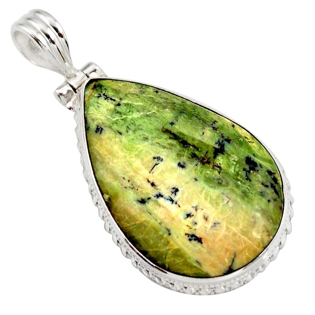 19.12cts natural green swiss imperial opal 925 sterling silver pendant d42323