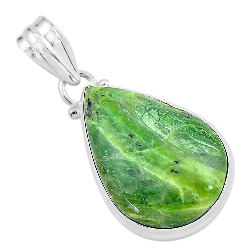 14.72cts natural green swiss imperial opal 925 sterling silver pendant p59639
