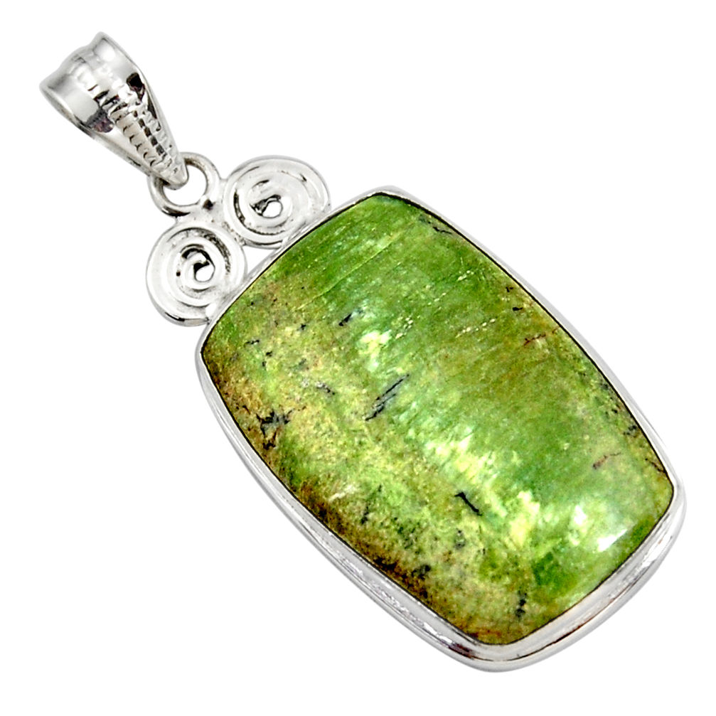16.73cts natural green swiss imperial opal 925 sterling silver pendant r27677