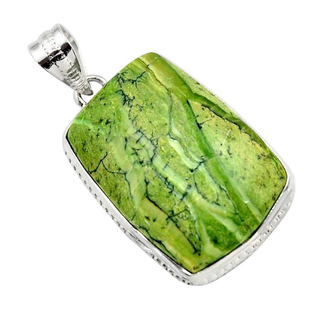 21.48cts natural green swiss imperial opal 925 sterling silver pendant r32172