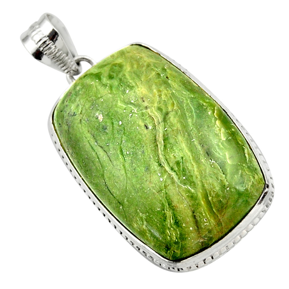 22.59cts natural green swiss imperial opal 925 sterling silver pendant r32177