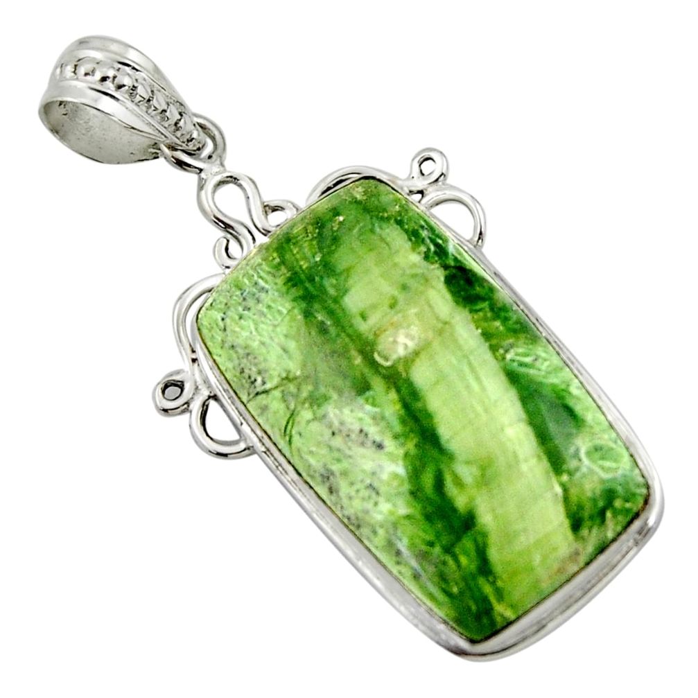 18.15cts natural green swiss imperial opal 925 sterling silver pendant r41719