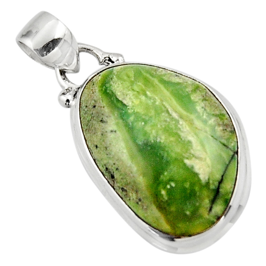 11.23cts natural green swiss imperial opal 925 sterling silver pendant r46342