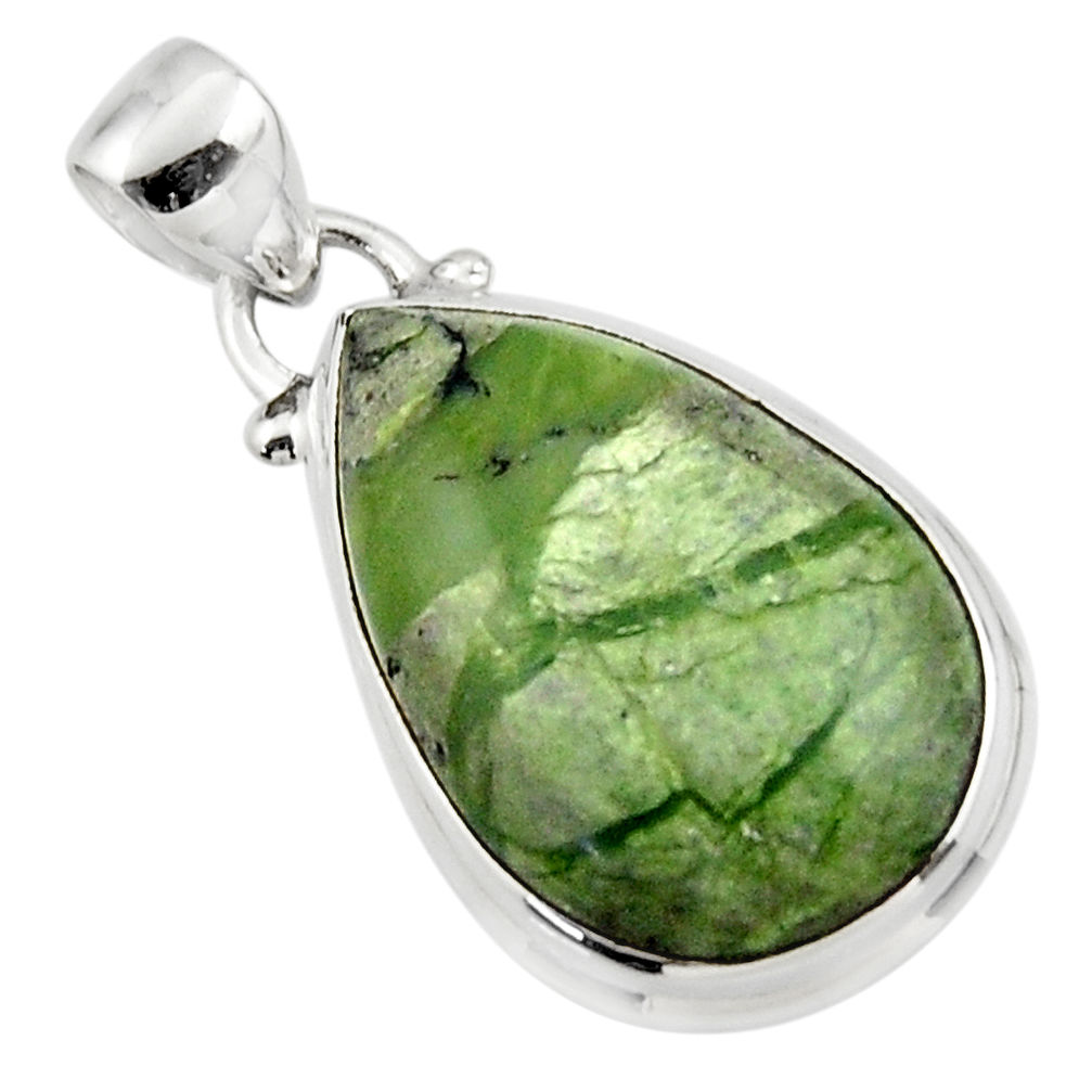 12.15cts natural green swiss imperial opal 925 sterling silver pendant r46344