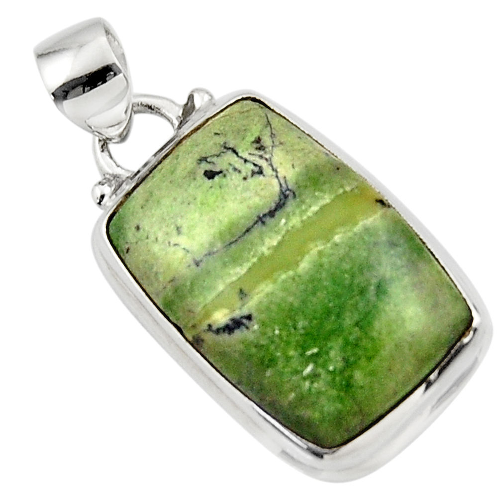 13.15cts natural green swiss imperial opal 925 sterling silver pendant r46345