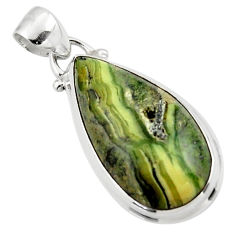 12.68cts natural green swiss imperial opal 925 sterling silver pendant r46346