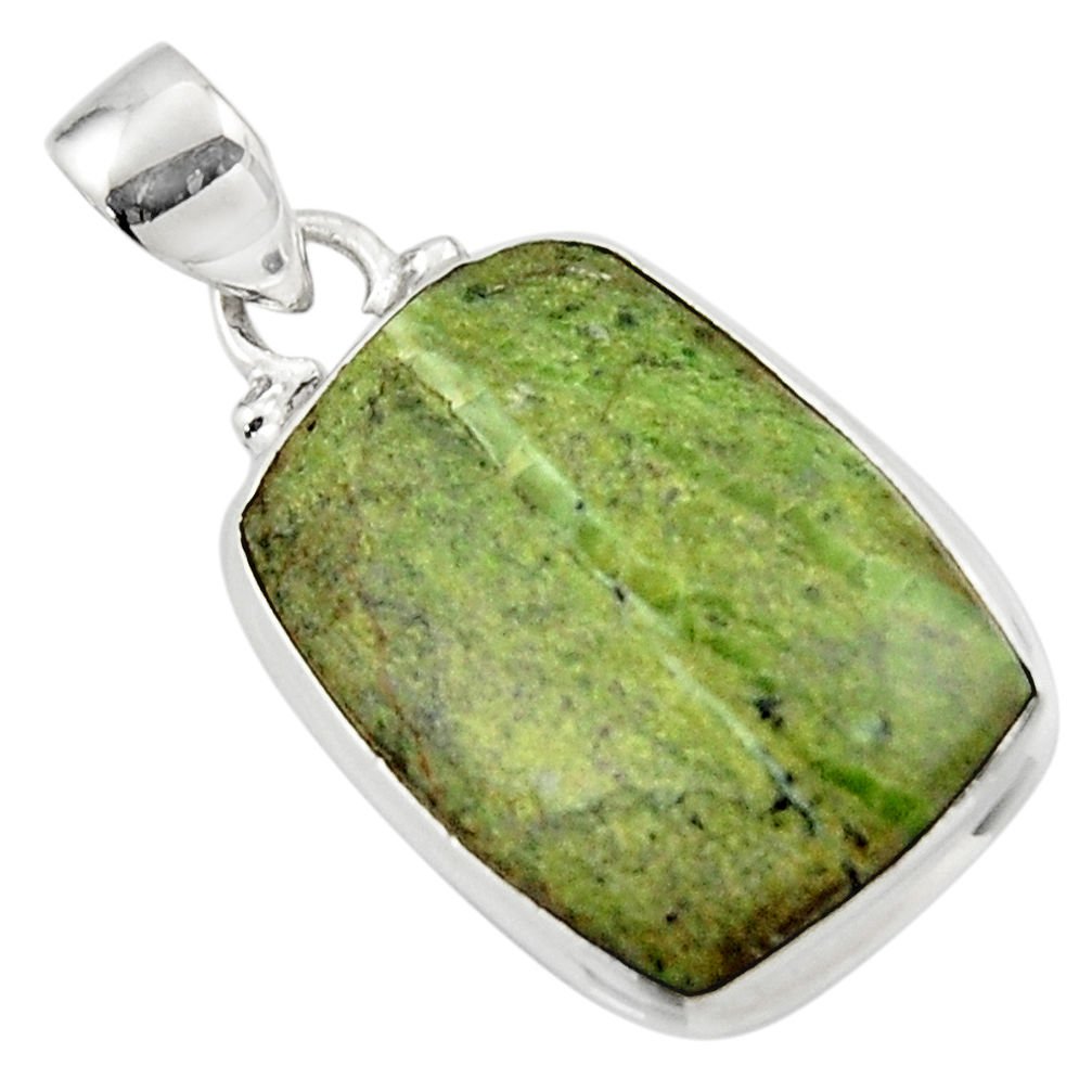 12.15cts natural green swiss imperial opal 925 sterling silver pendant r46348