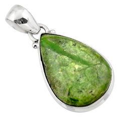 11.23cts natural green swiss imperial opal 925 sterling silver pendant r46351