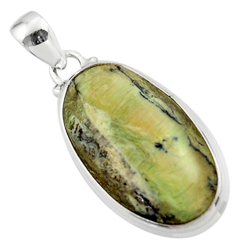 14.23cts natural green swiss imperial opal 925 sterling silver pendant r46352