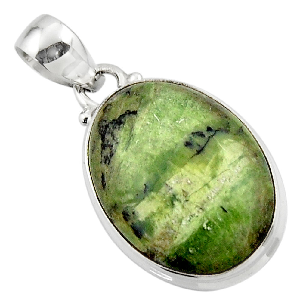 12.68cts natural green swiss imperial opal 925 sterling silver pendant r46353